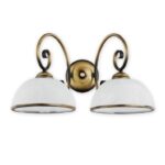 Podwójny kinkiet ścienny do salonu Indra 2 - szklany