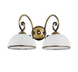 Podwójny kinkiet ścienny do salonu Indra 2 - szklany