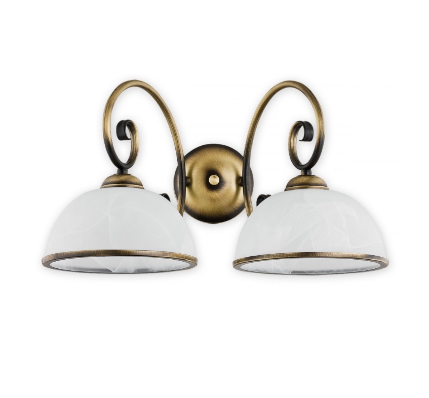 Podwójny kinkiet ścienny do salonu Indra 2 - szklany