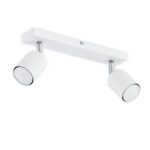 Podwójny spot sufitowy Denis 2 - biała listwa