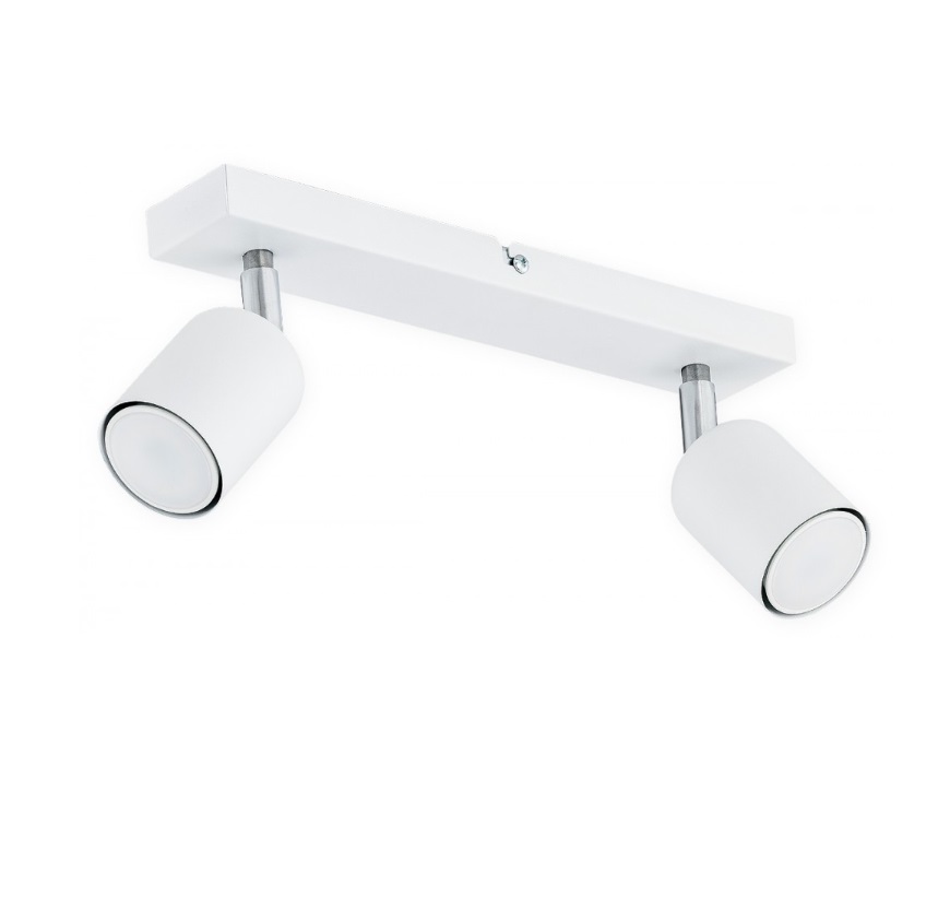 Podwójny spot sufitowy Denis 2 - biała listwa