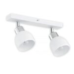 Podwójny spot sufitowy Feniks 2 - biel i chrom