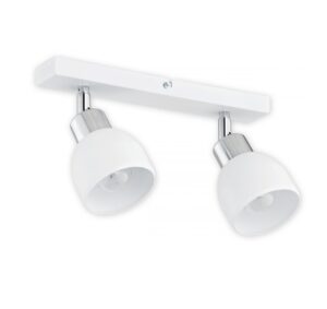 Podwójny spot sufitowy Feniks 2 - biel i chrom
