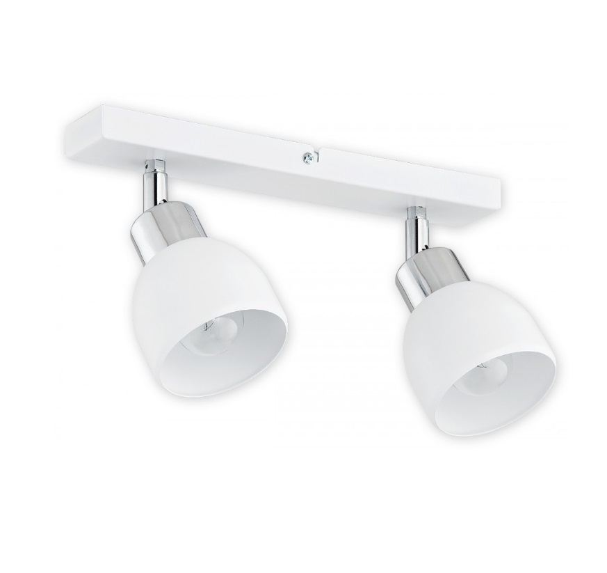 Podwójny spot sufitowy Feniks 2 - biel i chrom