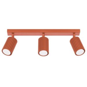 Pomarańczowa lampa sufitowa Karbon 3L - na listwie