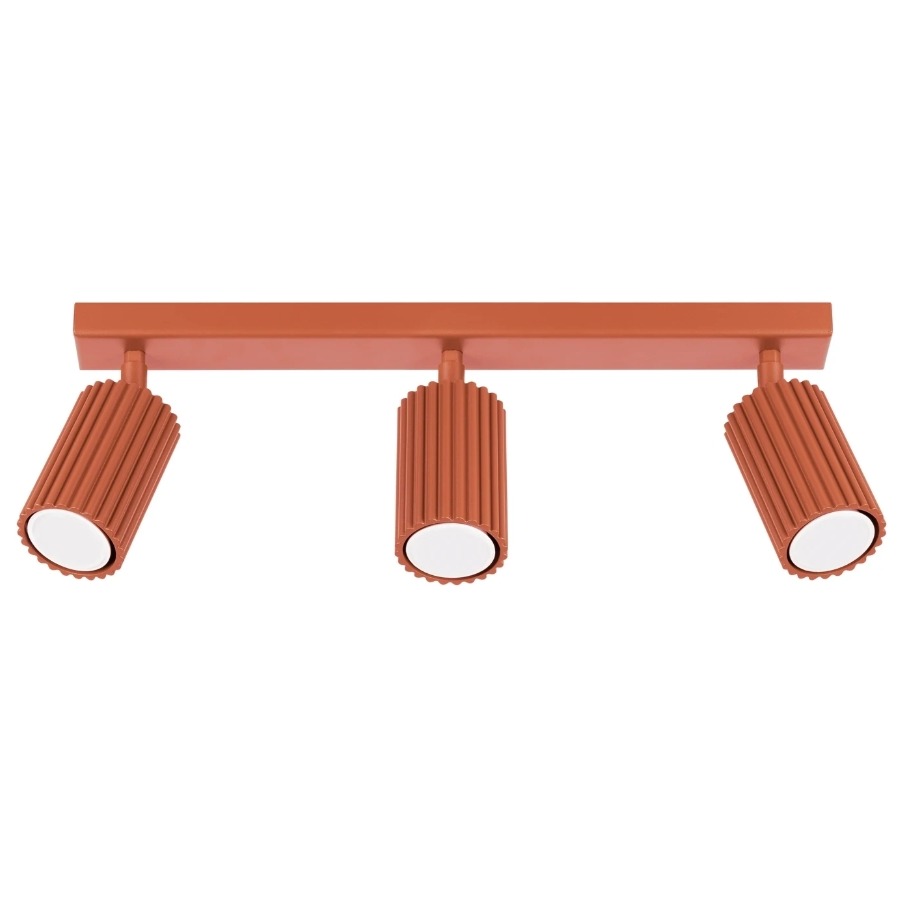 Pomarańczowa lampa sufitowa Karbon 3L - na listwie