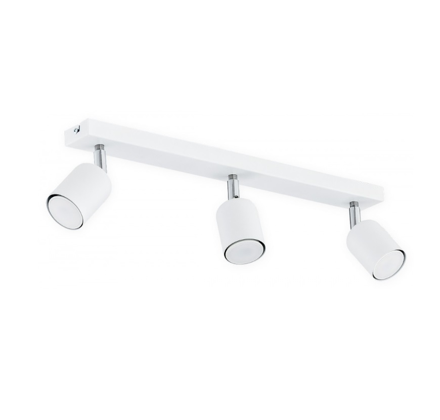 Potrójna biała listwa sufitowa Denis 3 - reflektorki