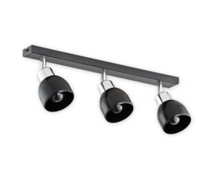Potrójna czarna lampa sufitowa Feniks 3 - ruchome klosze