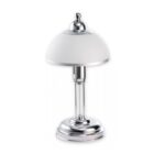 Srebrna lampa stołowa Flex - chrom i szkło