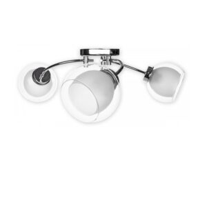 Srebrna lampa sufitowa Dexy 3 - szklane klosze
