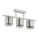 Srebrna lampa sufitowa Savia 3 do salonu - 3 szklane klosze