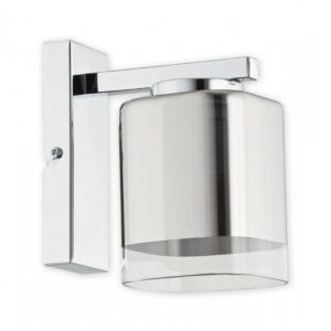 Srebrny elegancki kinkiet Savia chrom - szklany klosz