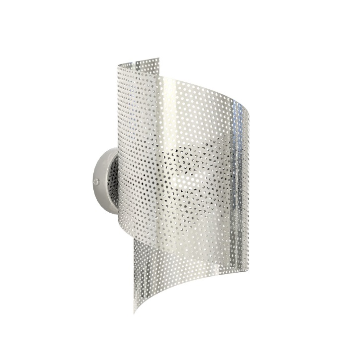 Srebrny kinkiet ażurowy Spiral - dekoracyjny