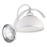 Srebrny kinkiet klasyczny Flex - szklany