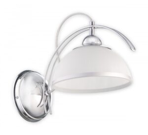 Srebrny kinkiet klasyczny Flex - szklany