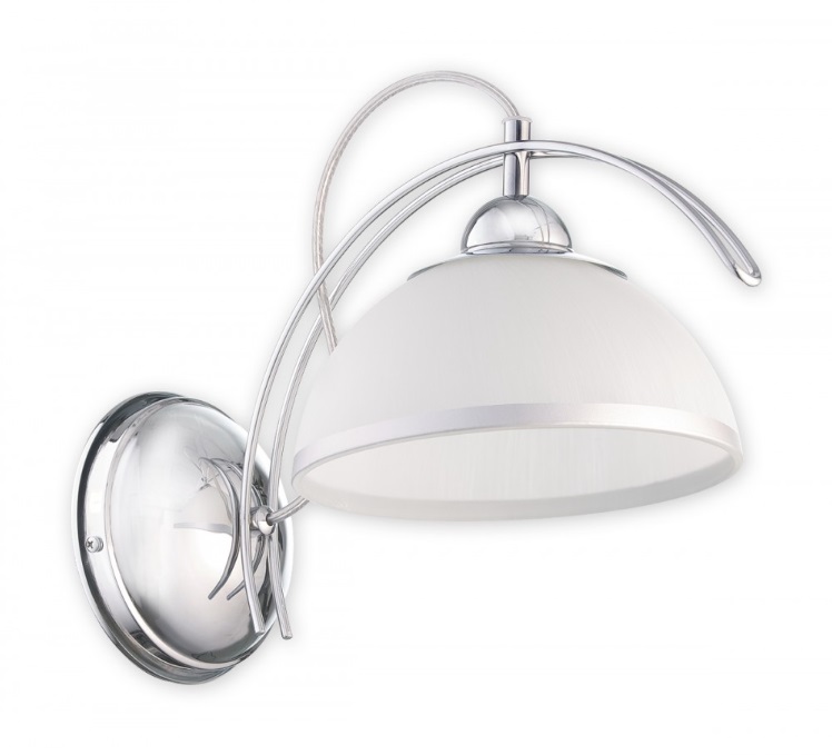 Srebrny kinkiet klasyczny Flex - szklany