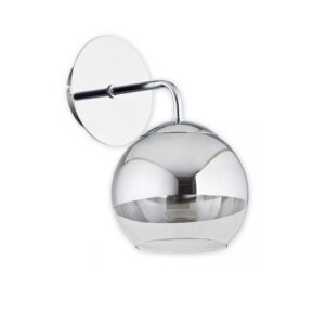 Srebrny klasyczny kinkiet kula Colours - szklany