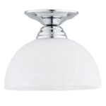 Srebrny plafon Frella - mleczne szkło