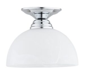 Srebrny plafon Frella - mleczne szkło