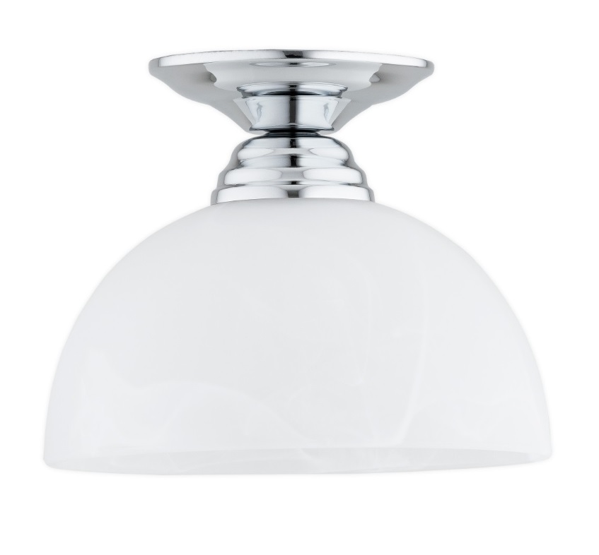 Srebrny plafon Frella - mleczne szkło