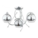 Srebrny żyrandol Trama 3 szklane klosze - modern classic