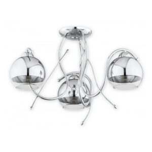Srebrny żyrandol Trama 3 szklane klosze - modern classic