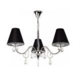 Srebrny żyrandol Velio 3 z czarnymi abażurami - Lemir