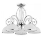 Srebrny żyrandol do do salonu w bloku Indra 5 - szklany