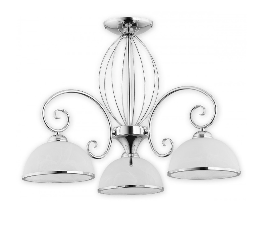 Srebrny żyrandol do małego salonu Indra 3 - klasyka