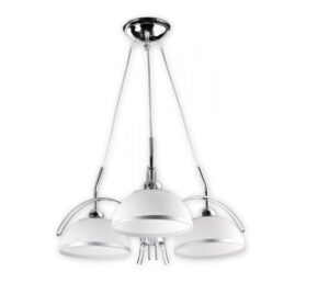 Srebrny żyrandol sufitowy Flex 3 - szkło