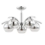 Srebrny żyrandol sufitowy Leo 5 - szkło glamour