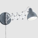 Szary kinkiet nożycowy Scissor z włącznikiem na kablu