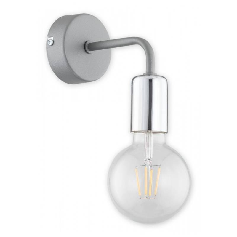 Szary kinkiet ścienny Pixi - na dekoracyjną żarówkę