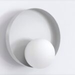 Szary okrągły kinkiet Kido - skandynawski