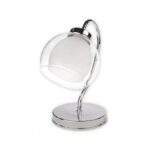 Szklana mała lampka stołowa Dexy - srebrna