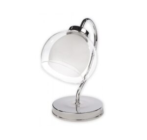 Szklana mała lampka stołowa Dexy - srebrna