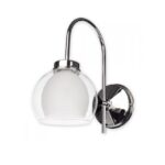 Szklany kinkiet Dexy - srebrne ramię