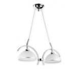 Szklany żyrandol klasyczny Flex 2 - srebro i chrom
