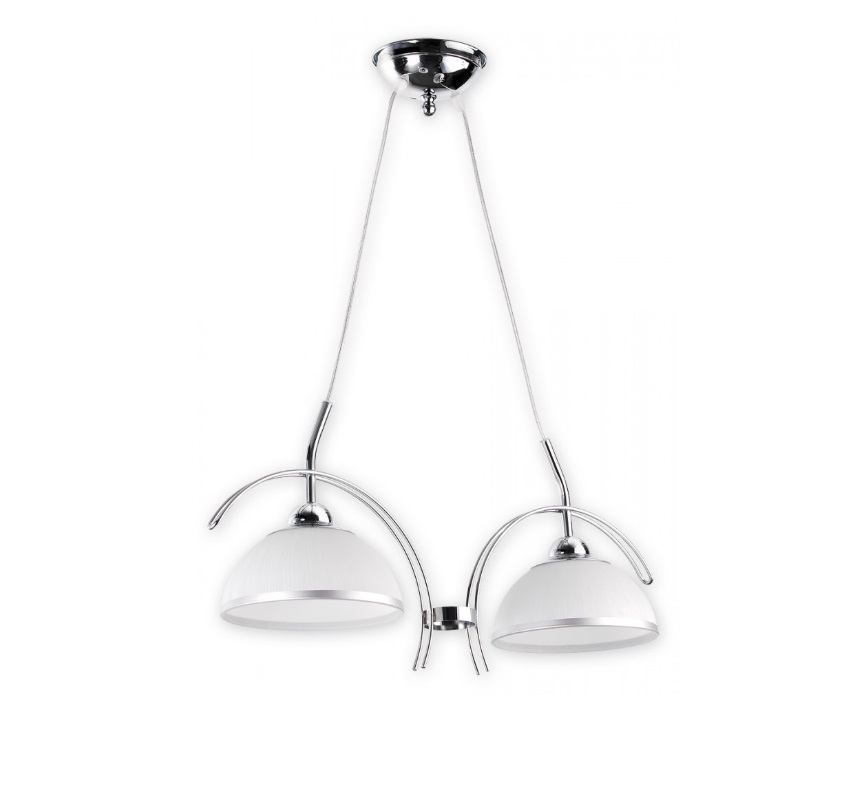 Szklany żyrandol klasyczny Flex 2 - srebro i chrom
