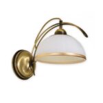 Złoty kinkiet klasyczny Flex - szklany klosz