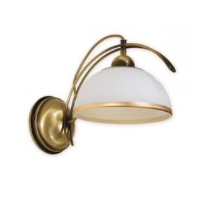 Złoty kinkiet klasyczny Flex - szklany klosz