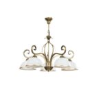 Złoty klasyczny żyrandol Wivara 5 - szklany