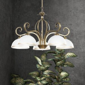 Złoty klasyczny żyrandol do salonu Wivara 5 - szklany