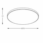 Złoty okrągły plafon Veri 37 LED 4000K - rysunek techniczny