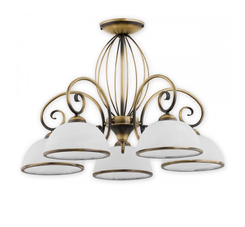 Złoty żyrandol do niskich pomieszczeń Indra 5 - klasyczny