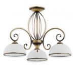 Złoty żyrandol do pokojowy Indra 3 - szkło