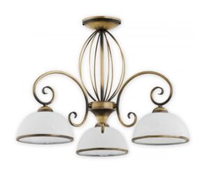 Złoty żyrandol do pokojowy Indra 3 - szkło