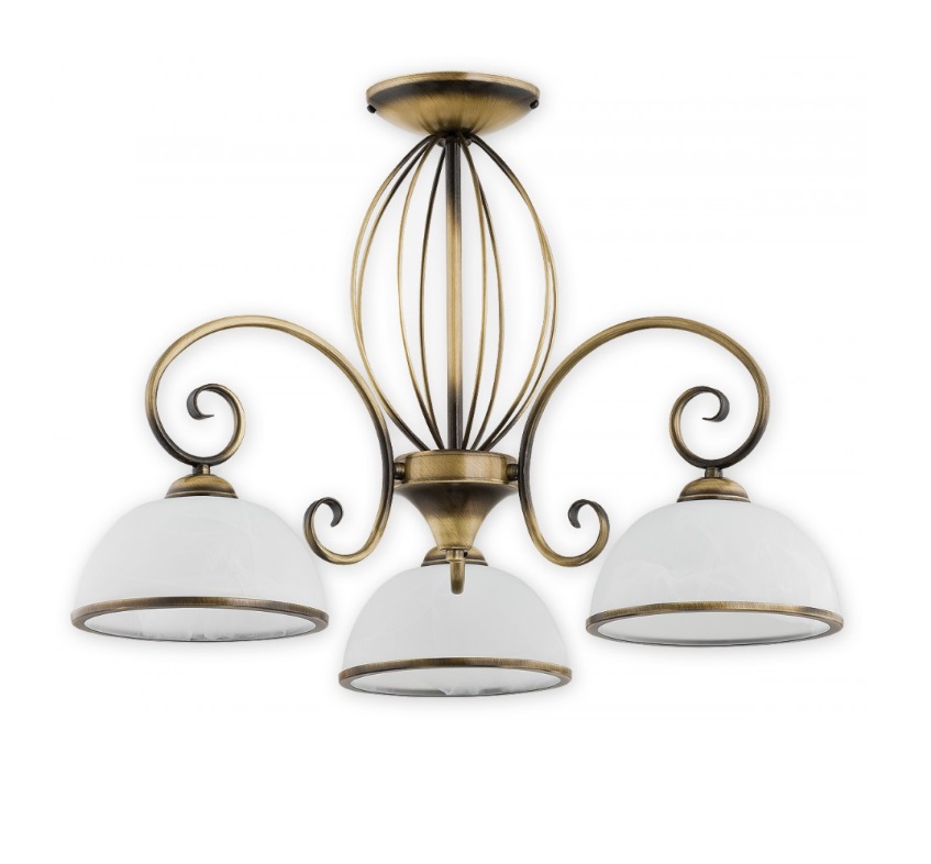 Złoty żyrandol do pokojowy Indra 3 - szkło