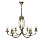 Złoty żyrandol wiszący Korona 6 - klasyczny