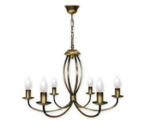 Złoty żyrandol wiszący Korona 6 - klasyczny